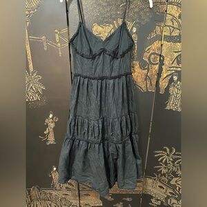 Vintage Ann Tailor Fit and Flare Pleated Midi Dress w Underwire Support